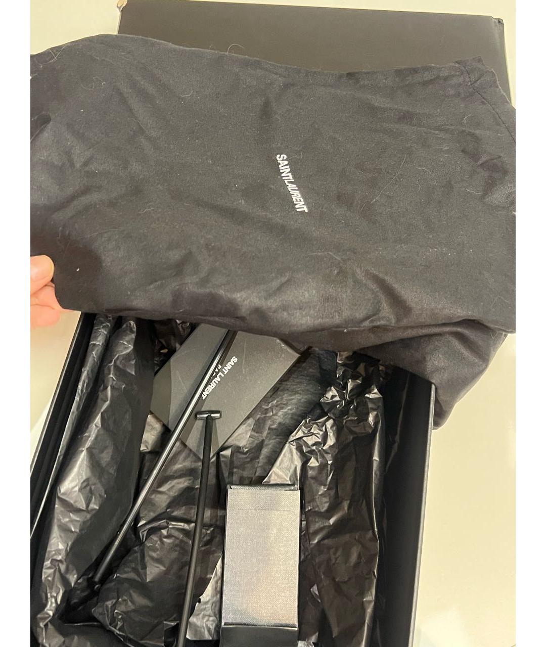 SAINT LAURENT Красные кожаные лодочки на низком каблуке, фото 7