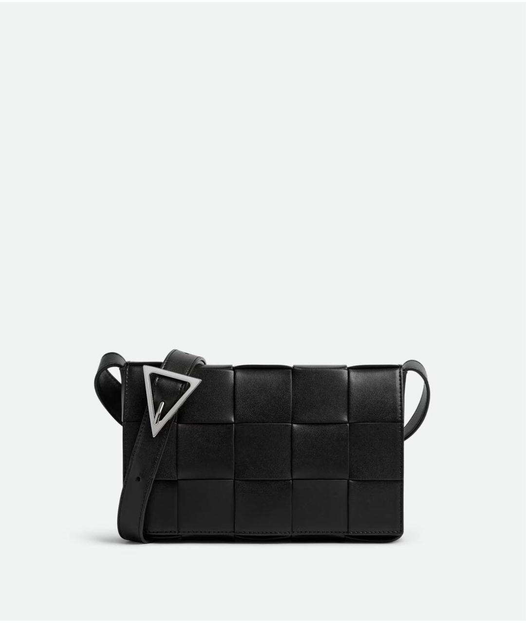 BOTTEGA VENETA Черная кожаная сумка на плечо, фото 5