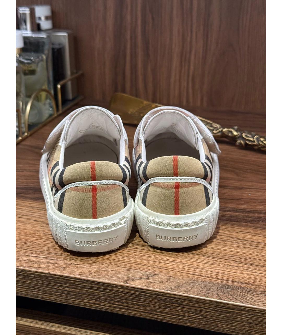 BURBERRY Бежевые кеды, фото 3