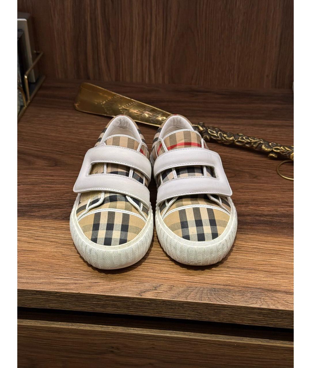 BURBERRY Бежевые кеды, фото 2