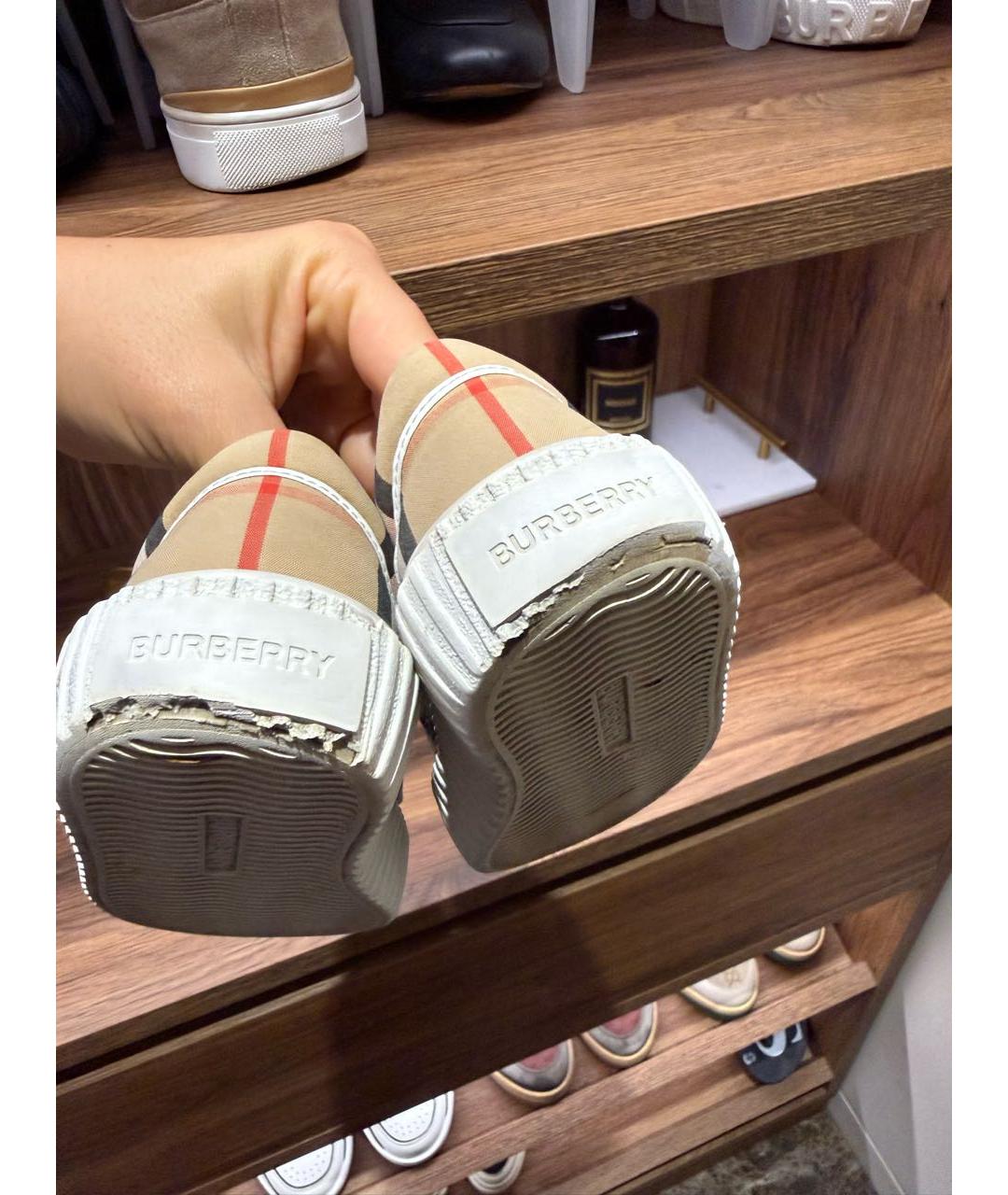 BURBERRY Бежевые кеды, фото 6