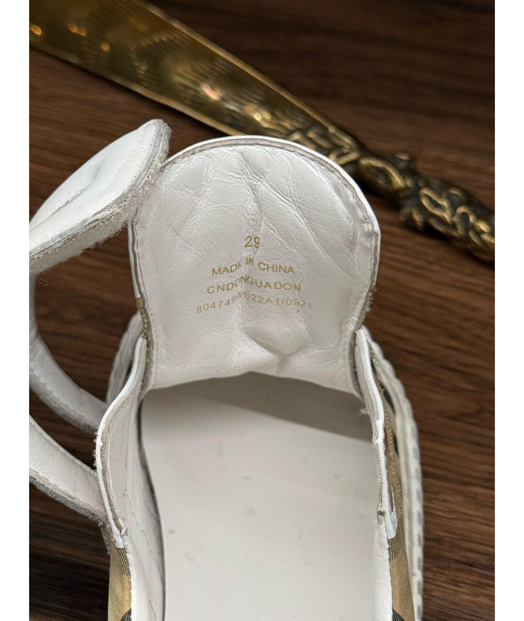 BURBERRY Бежевые кеды, фото 5