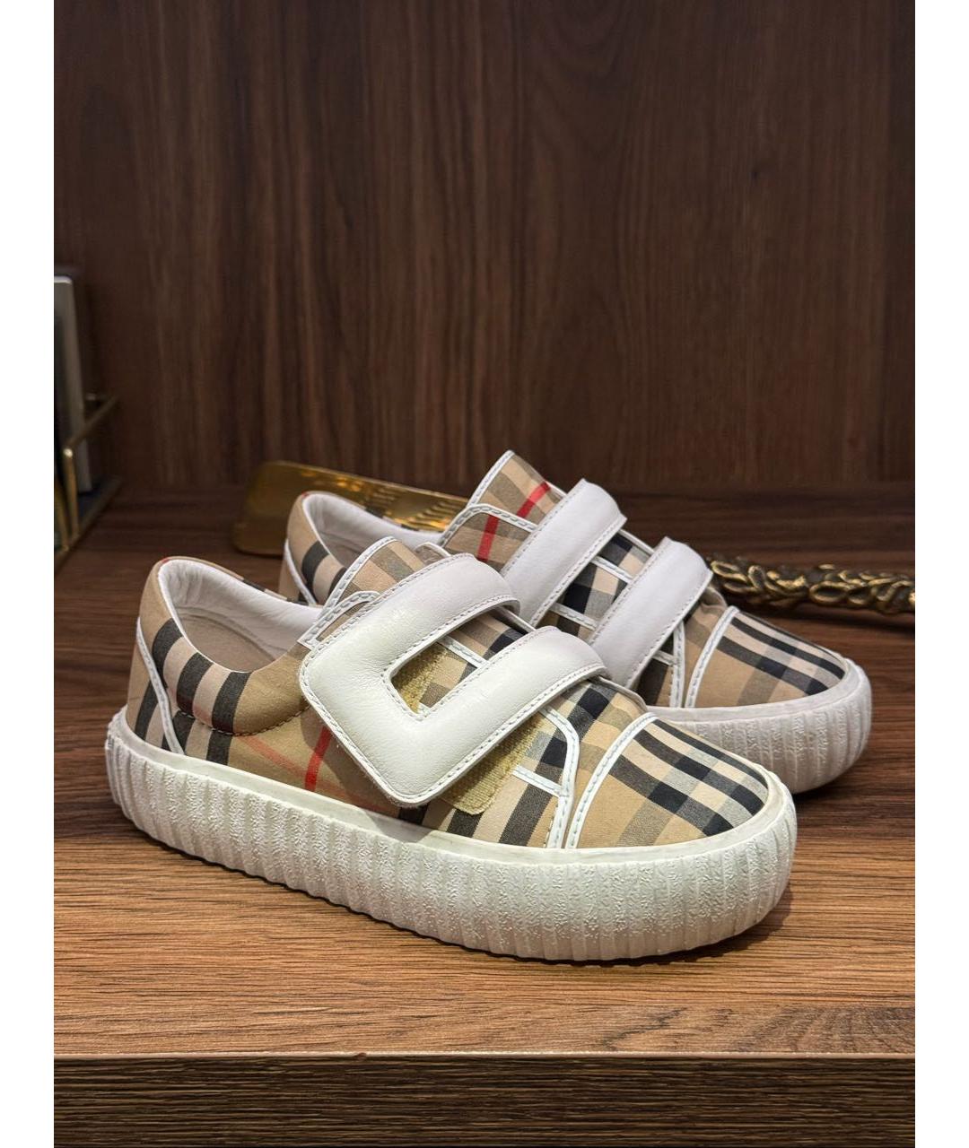 BURBERRY Бежевые кеды, фото 7