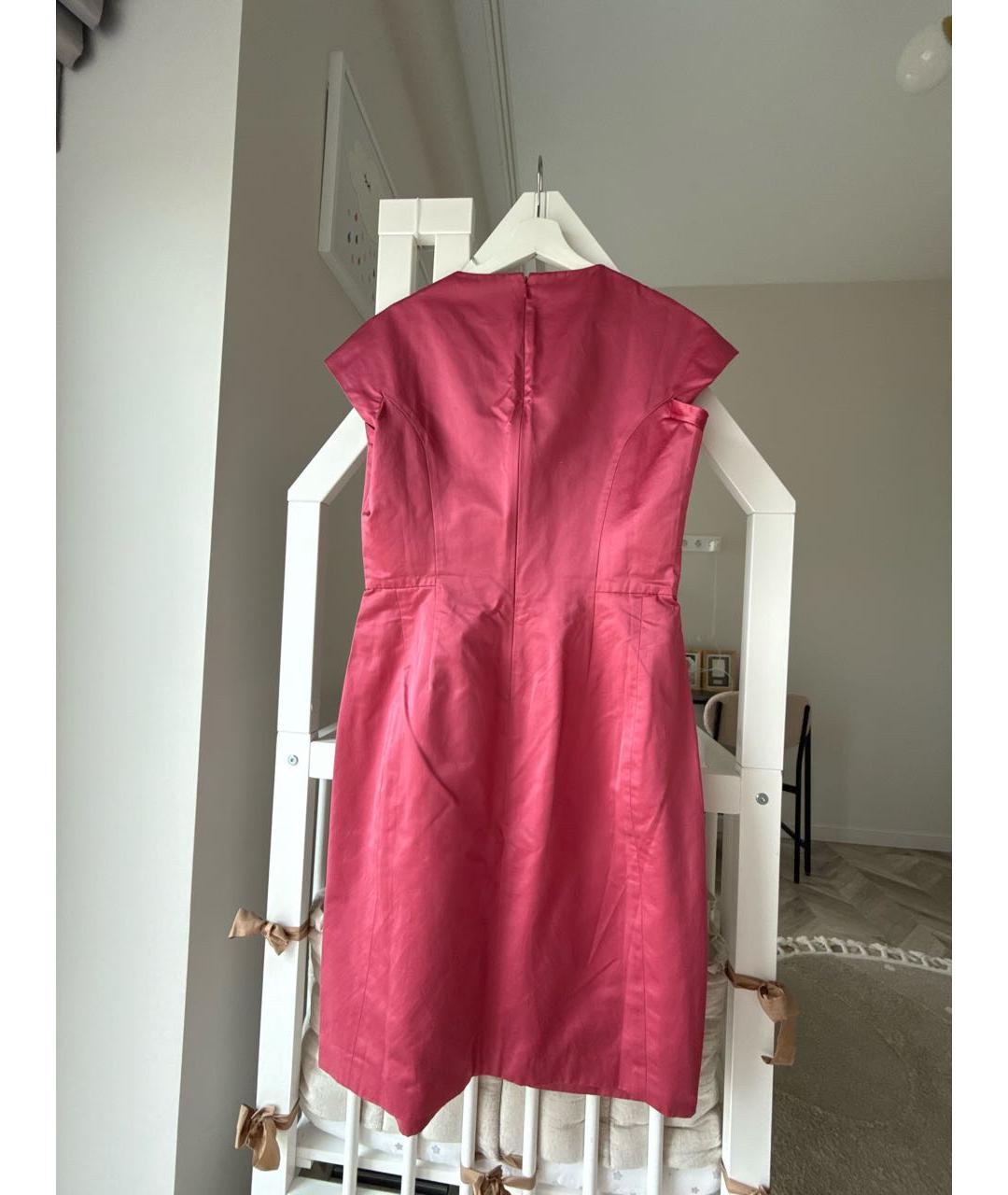 SAINT LAURENT Розовое хлопковое повседневное платье, фото 2
