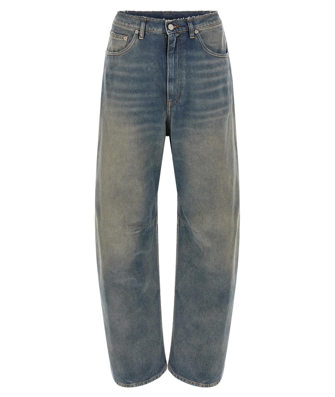 MM6 MAISON MARGIELA Синие хлопковые прямые джинсы, фото 1