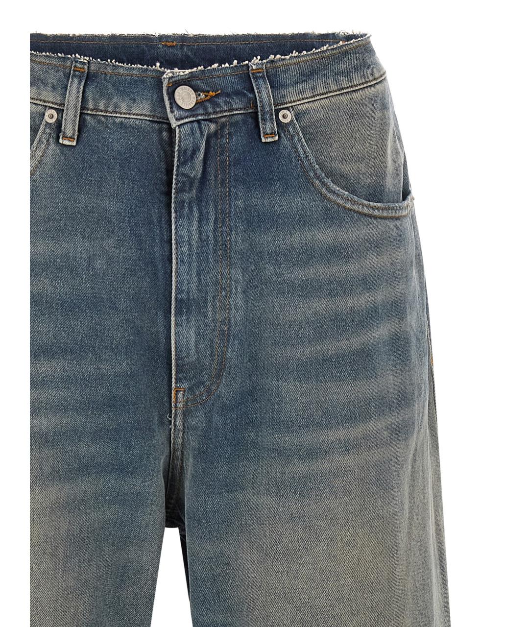 MM6 MAISON MARGIELA Синие хлопковые прямые джинсы, фото 2