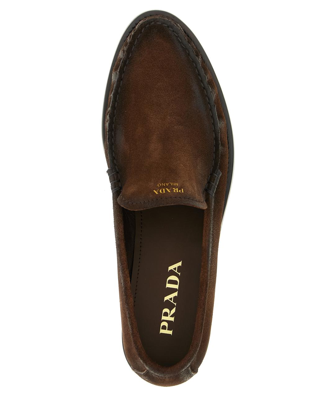 PRADA Коричневые замшевые лоферы, фото 4