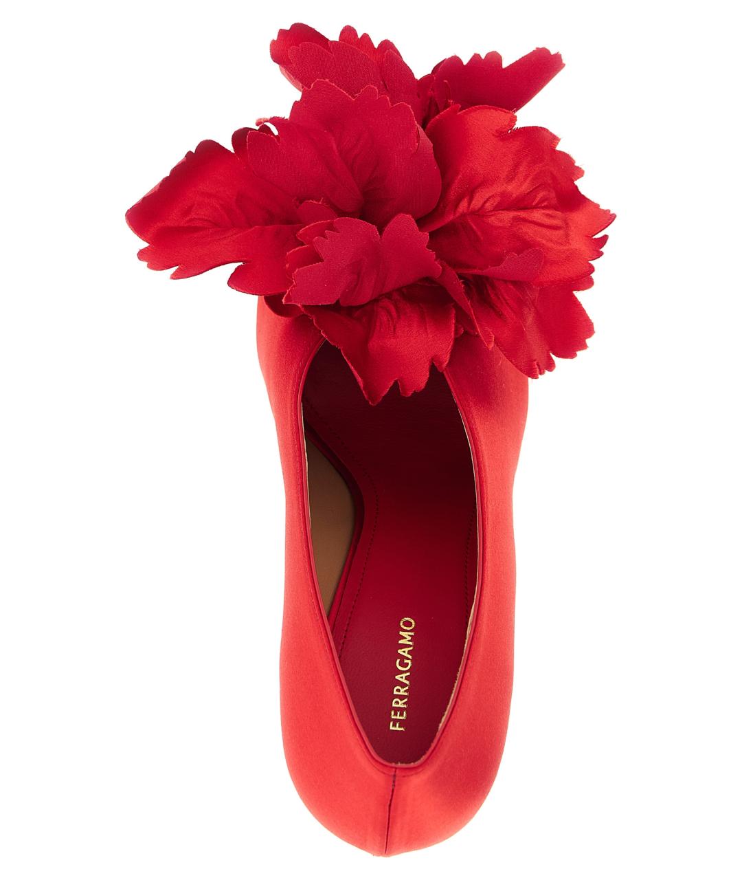 FERRAGAMO Красные текстильные туфли, фото 4