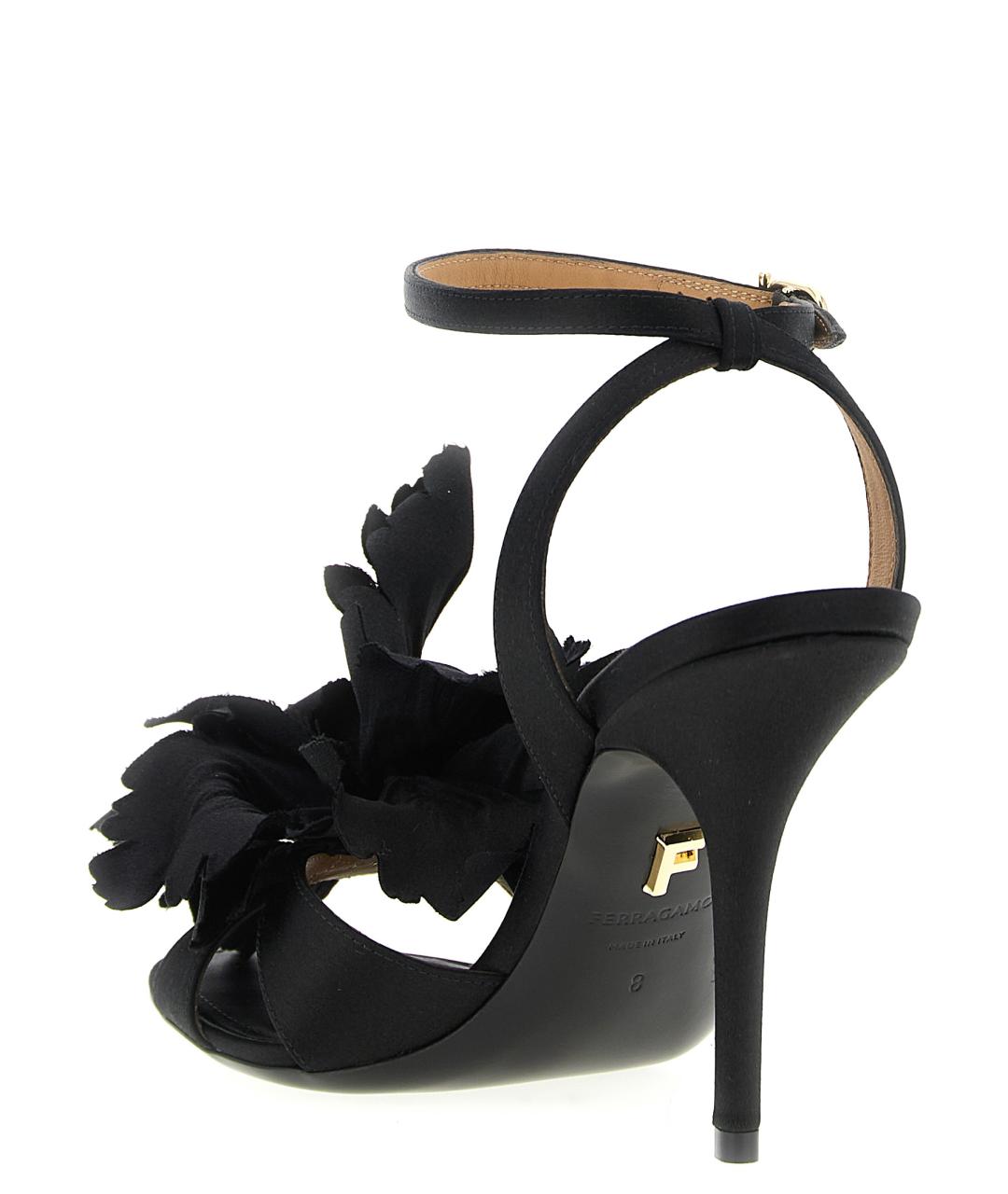 FERRAGAMO Черные текстильные босоножки, фото 3