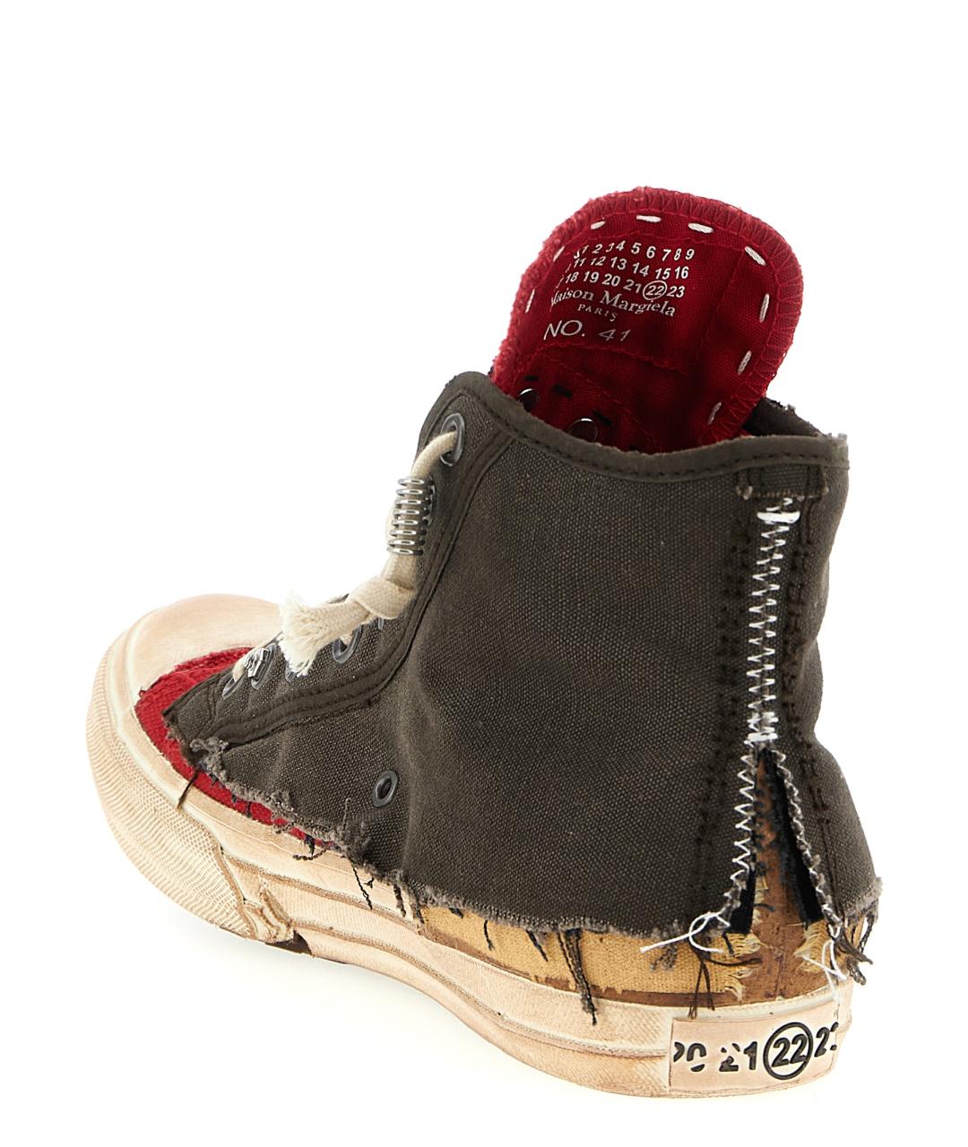 MAISON MARGIELA Мульти текстильные высокие кроссовки / кеды, фото 3