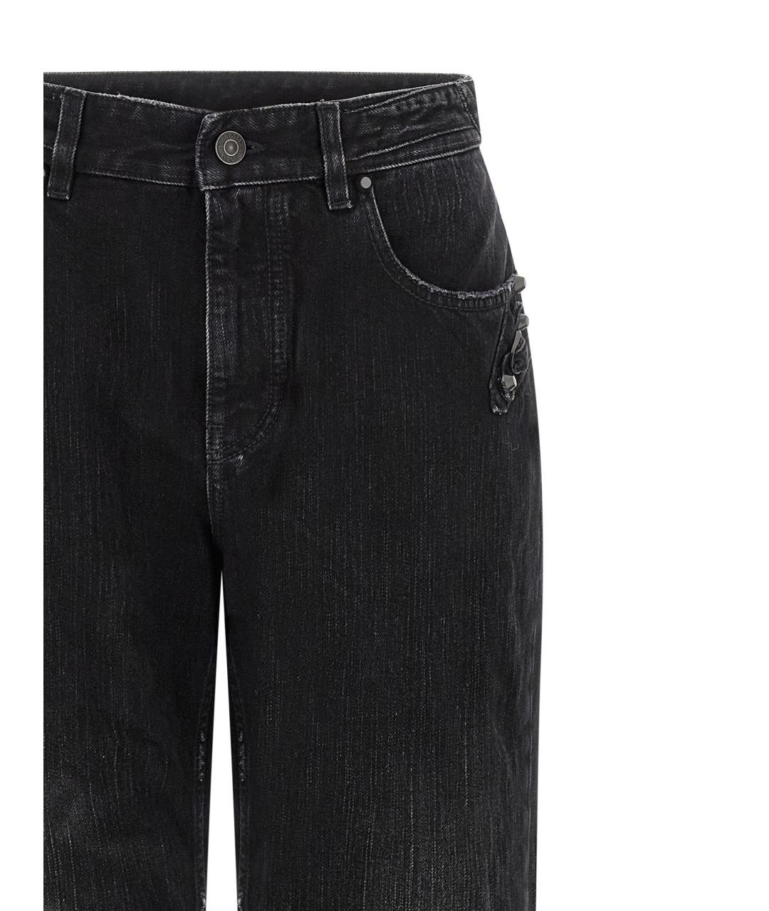 BALENCIAGA Черные хлопковые прямые джинсы, фото 3