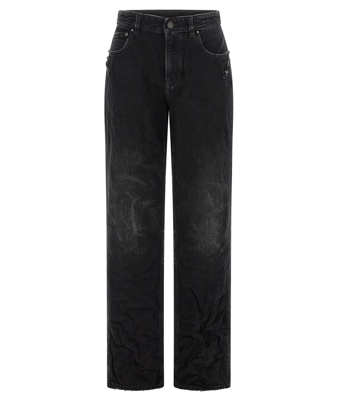 BALENCIAGA Черные хлопковые прямые джинсы, фото 1