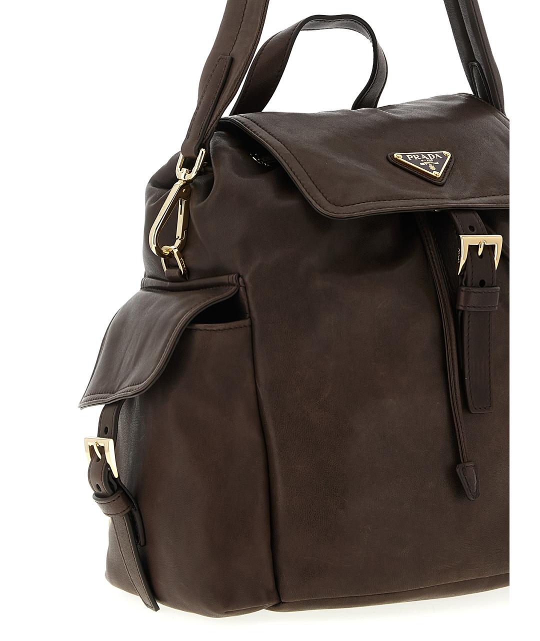 PRADA Коричневый кожаный рюкзак, фото 3