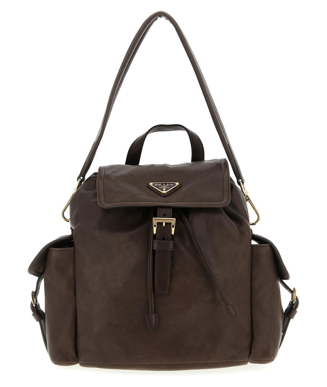 PRADA Коричневый кожаный рюкзак, фото 1