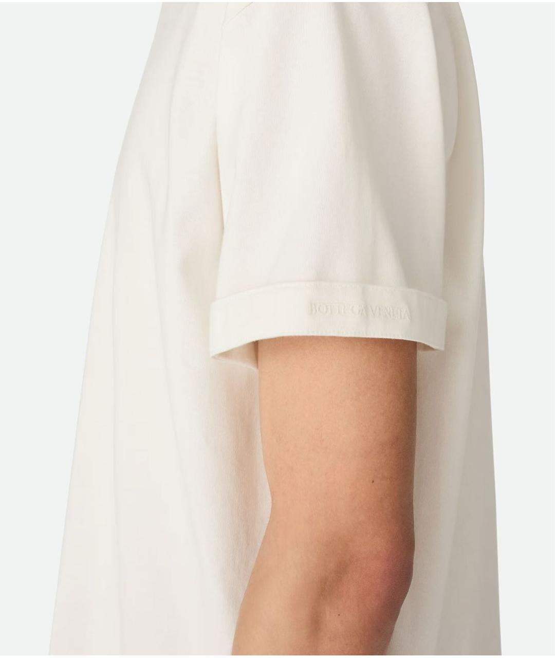 BOTTEGA VENETA Бежевая хлопковая футболка, фото 4