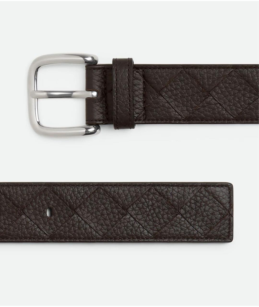 BOTTEGA VENETA Коричневый кожаный ремень, фото 4