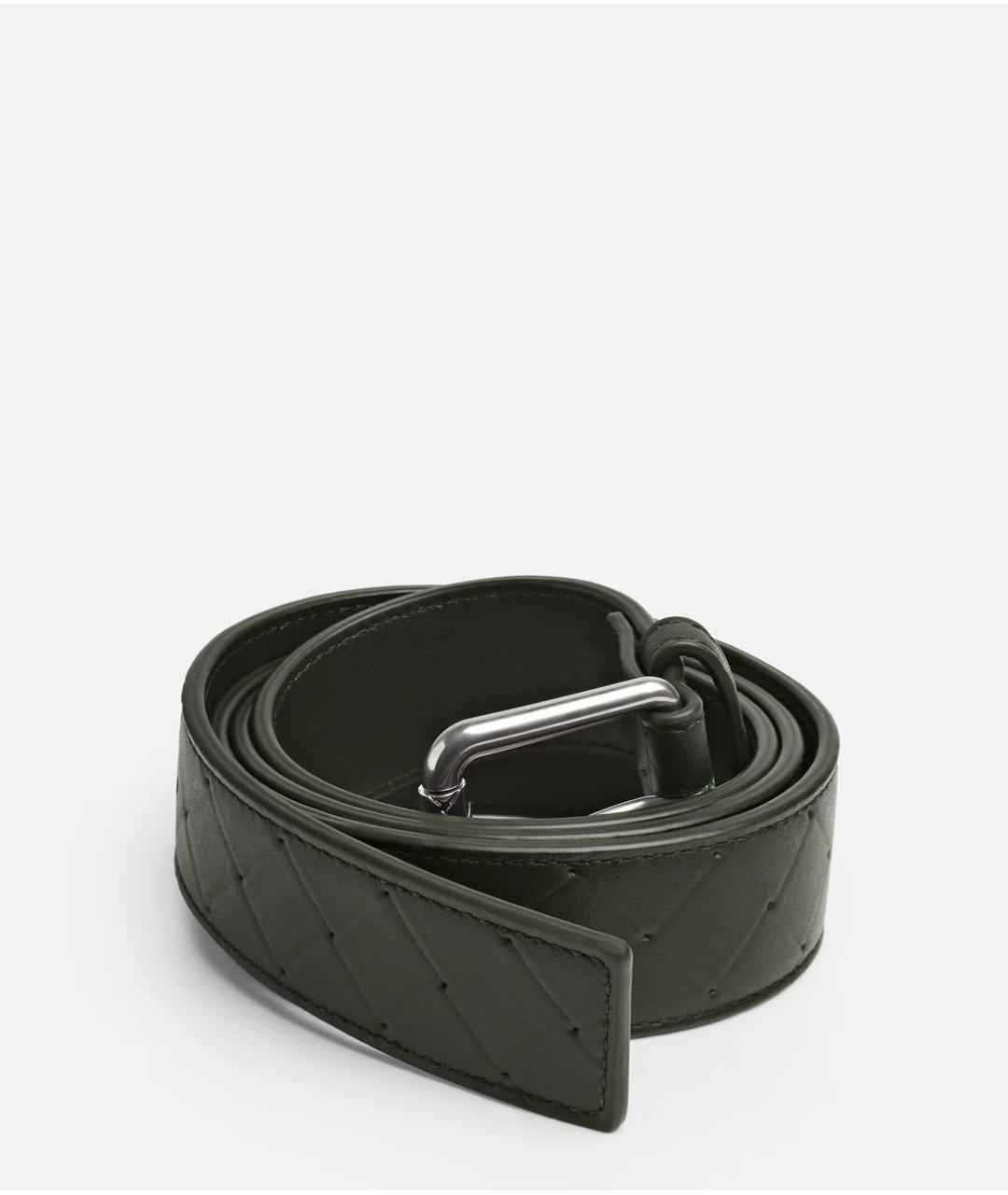 BOTTEGA VENETA Зеленый кожаный ремень, фото 3