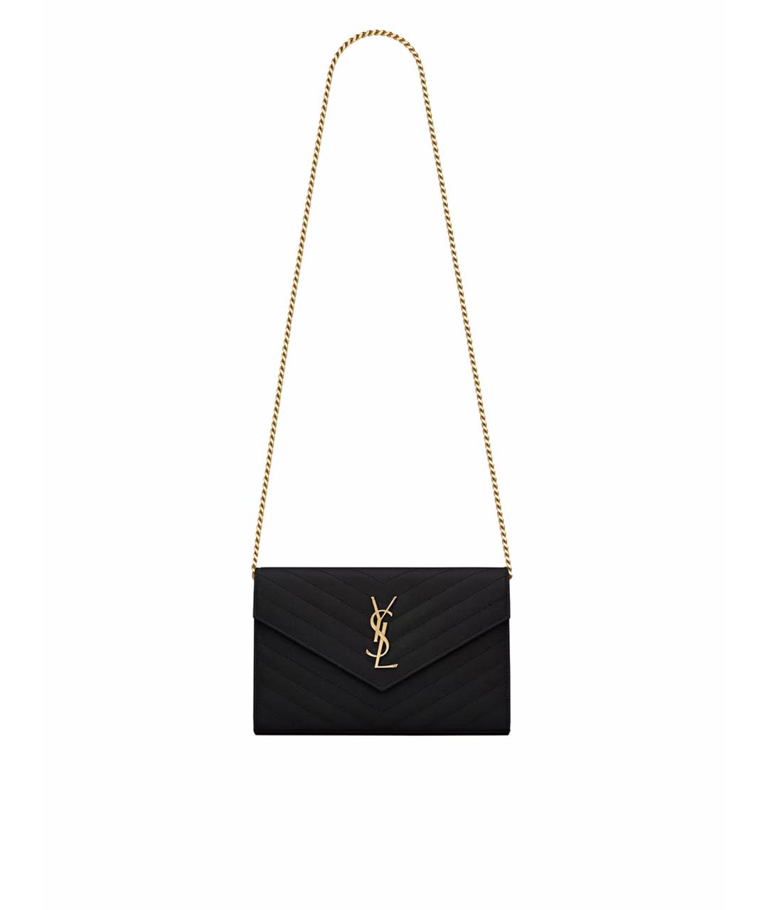 YVES SAINT LAURENT BEAUTY Черная кожаная сумка через плечо, фото 1