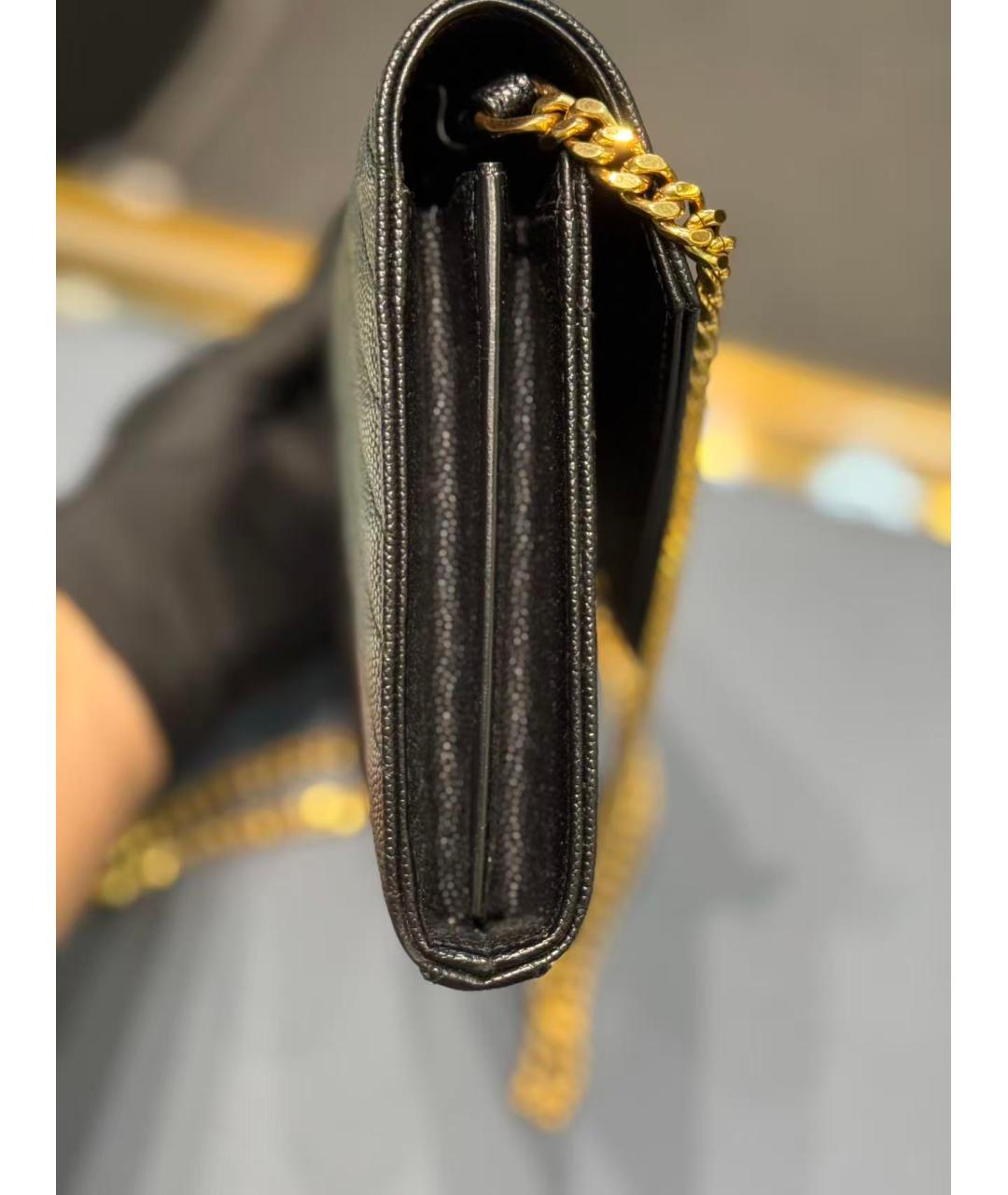 YVES SAINT LAURENT BEAUTY Черная кожаная сумка через плечо, фото 2