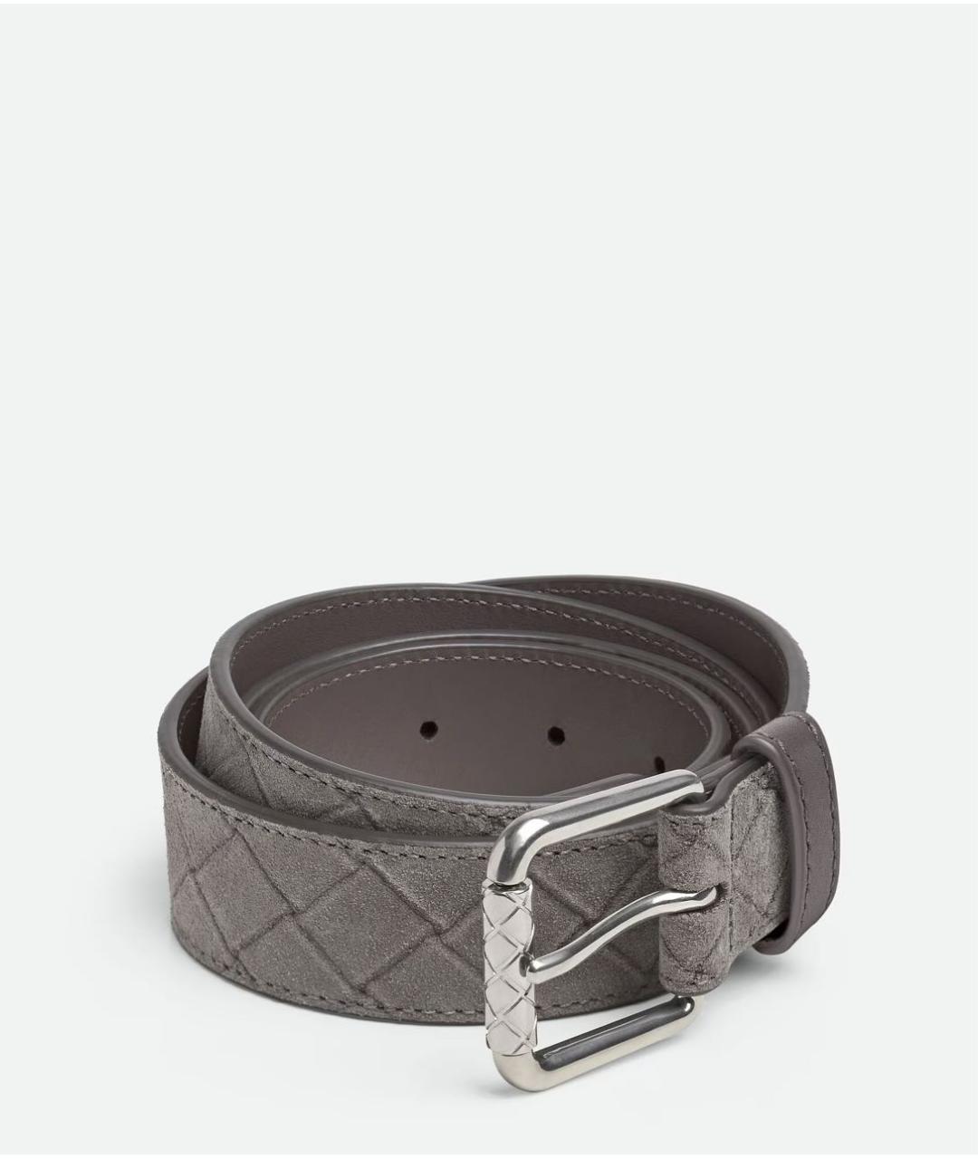 BOTTEGA VENETA Серый кожаный ремень, фото 4