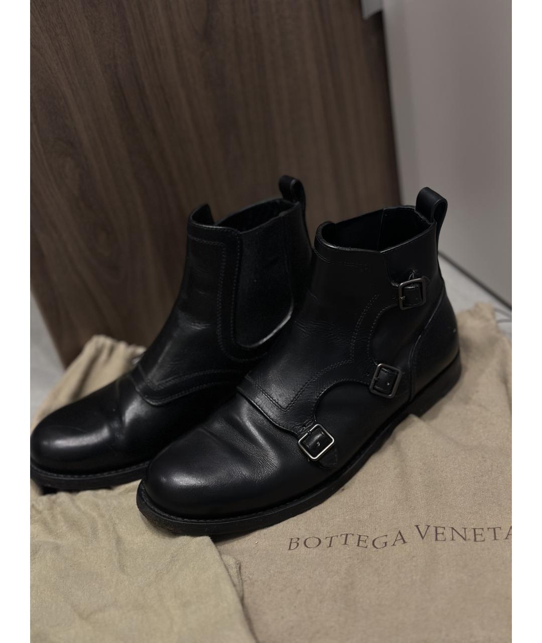 BOTTEGA VENETA Черные кожаные высокие ботинки, фото 9