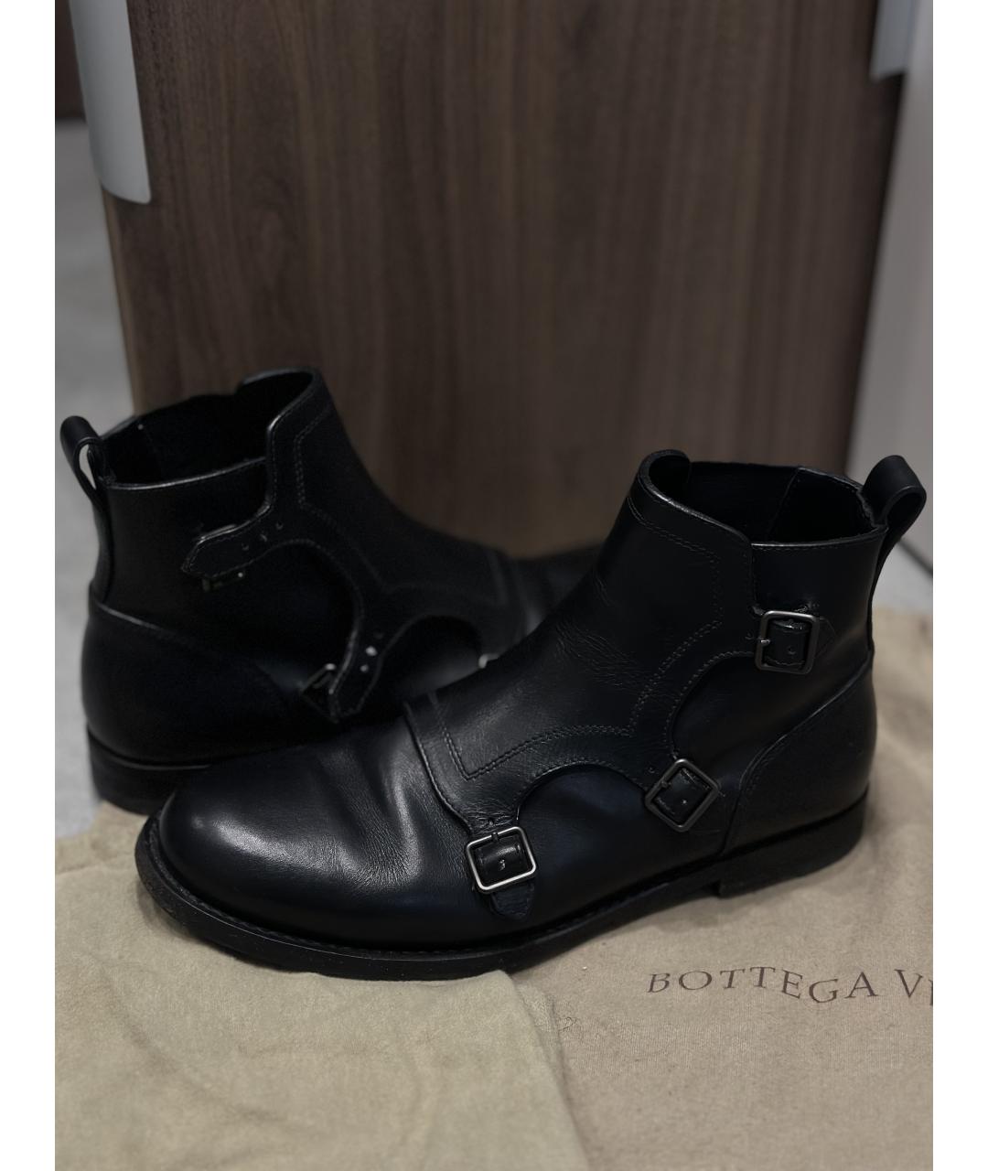 BOTTEGA VENETA Черные кожаные высокие ботинки, фото 7