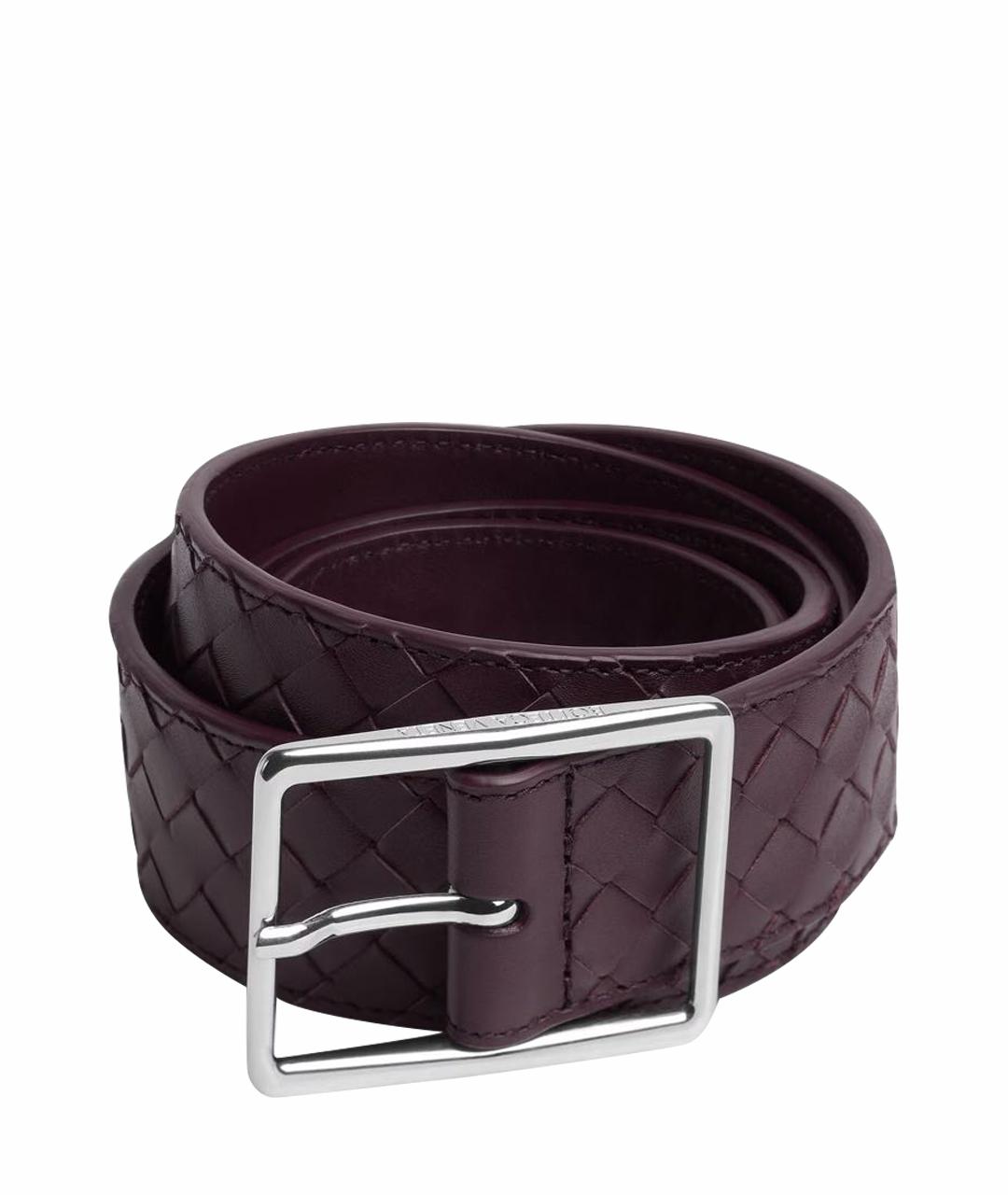 BOTTEGA VENETA Бордовый кожаный ремень, фото 1