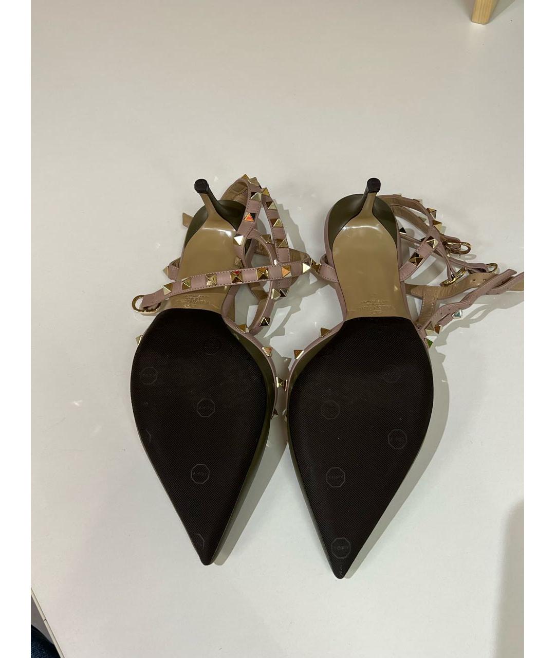 VALENTINO Хаки кожаные туфли, фото 6