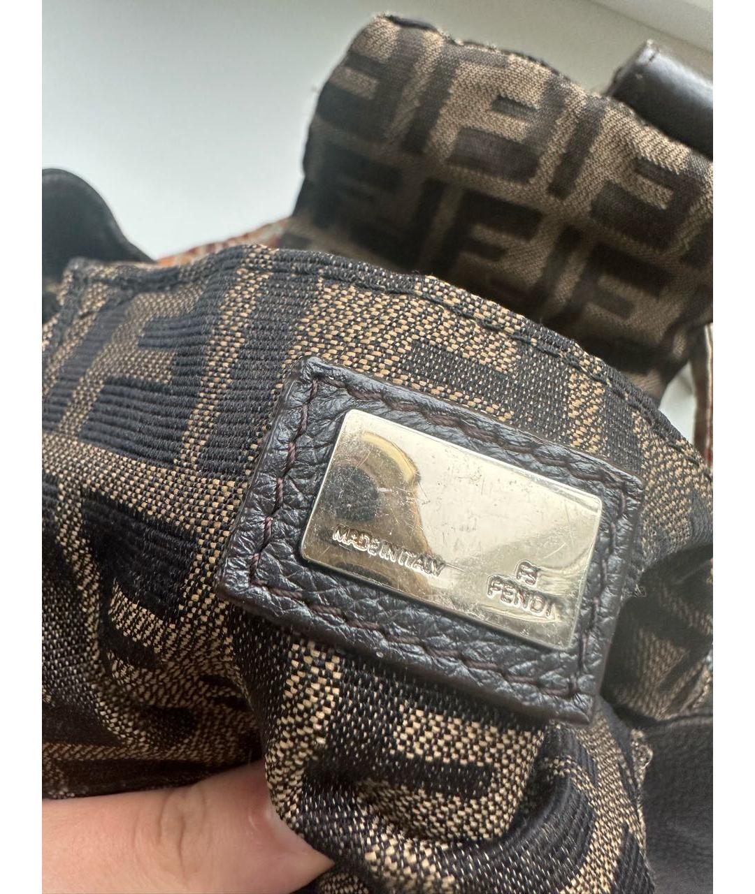 FENDI Черная кожаная сумка с короткими ручками, фото 4