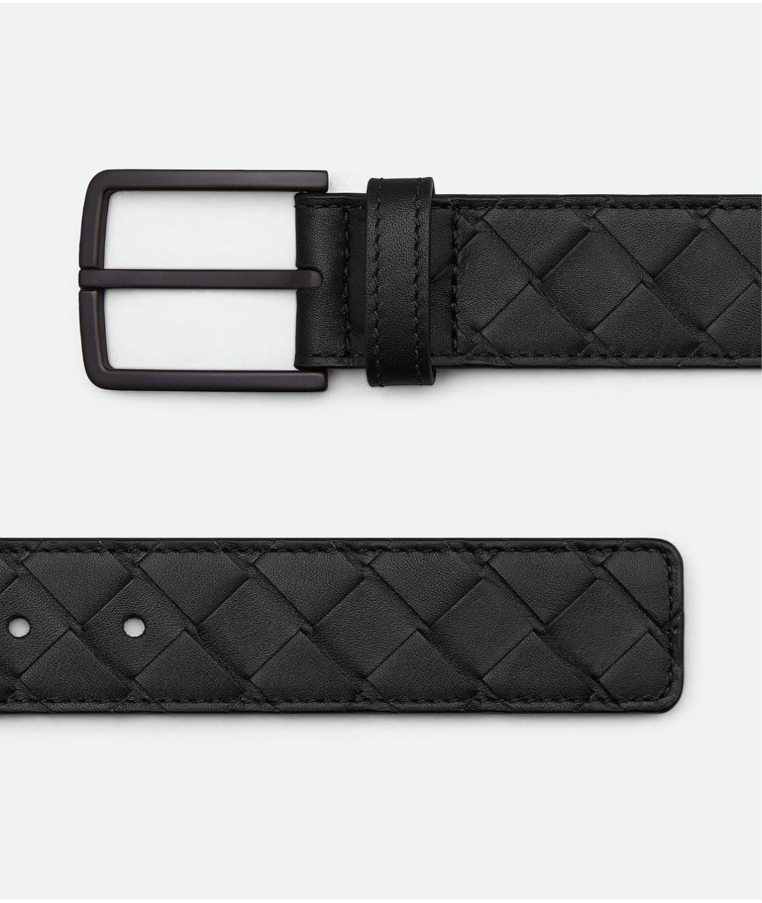 BOTTEGA VENETA Черный кожаный ремень, фото 3