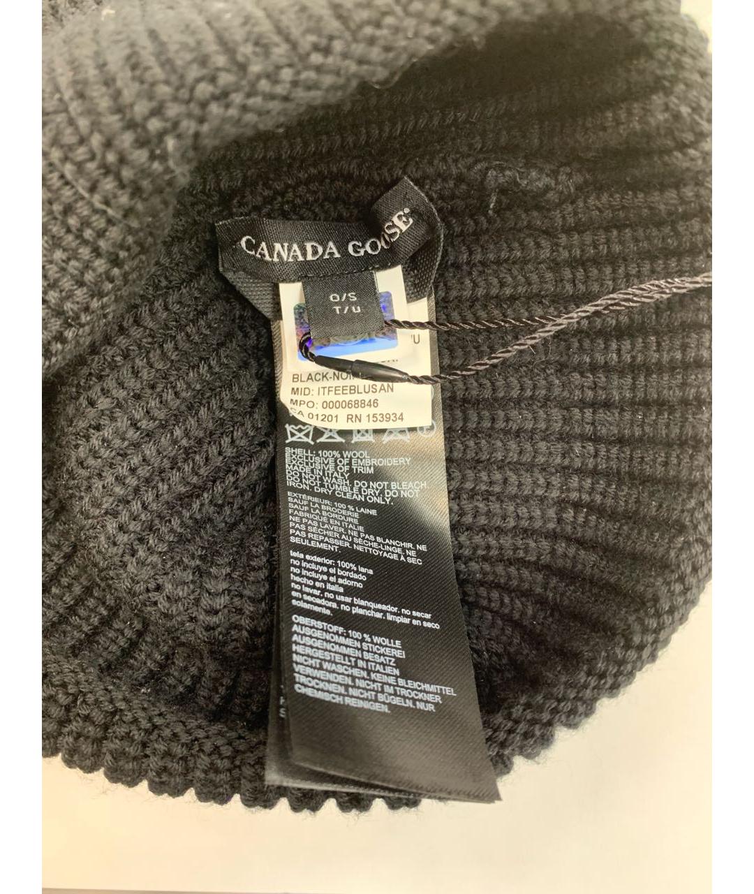 CANADA GOOSE Черная шерстяная шапка, фото 6