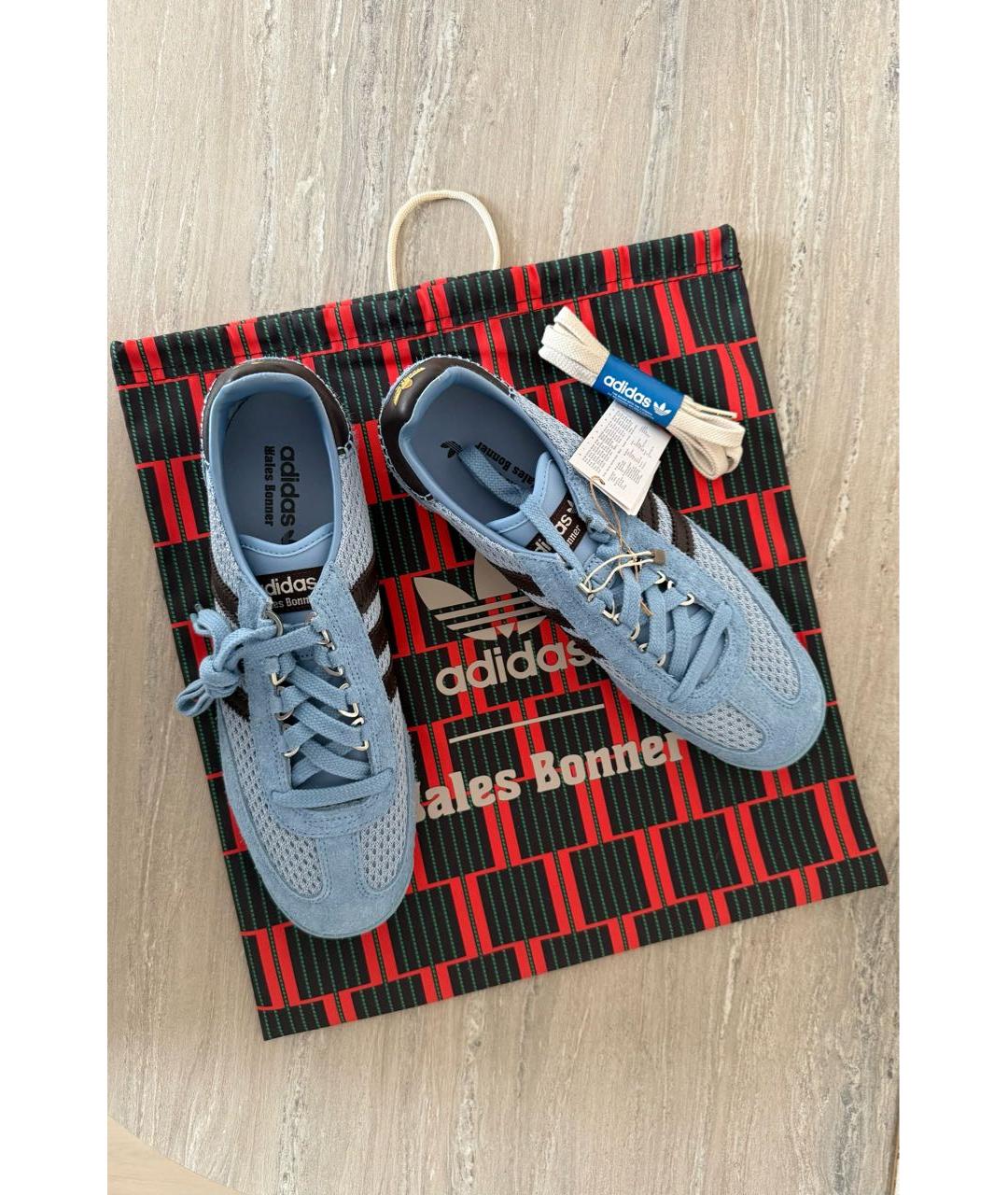 WALES BONNER Голубые замшевые низкие кроссовки / кеды, фото 6