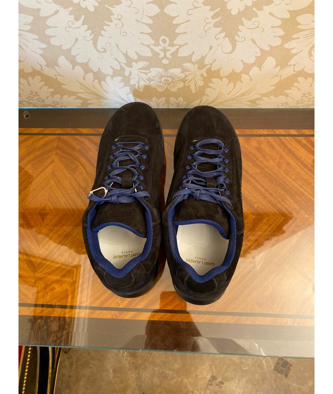SAINT LAURENT Черные замшевые низкие кроссовки / кеды, фото 3