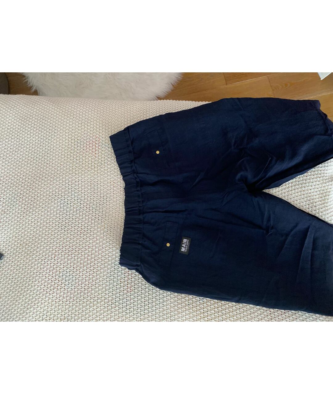 GIORGIO ARMANI Темно-синие вискозные повседневные брюки, фото 3