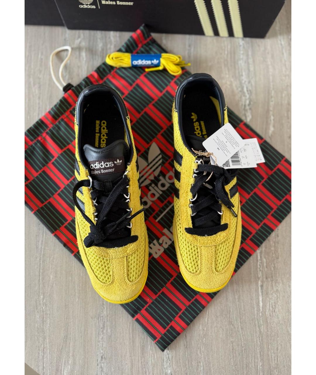 WALES BONNER Желтые замшевые низкие кроссовки / кеды, фото 4