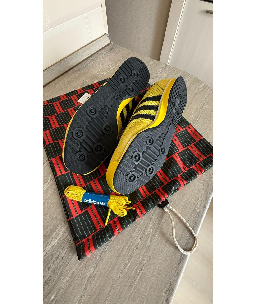 WALES BONNER Желтые замшевые низкие кроссовки / кеды, фото 7