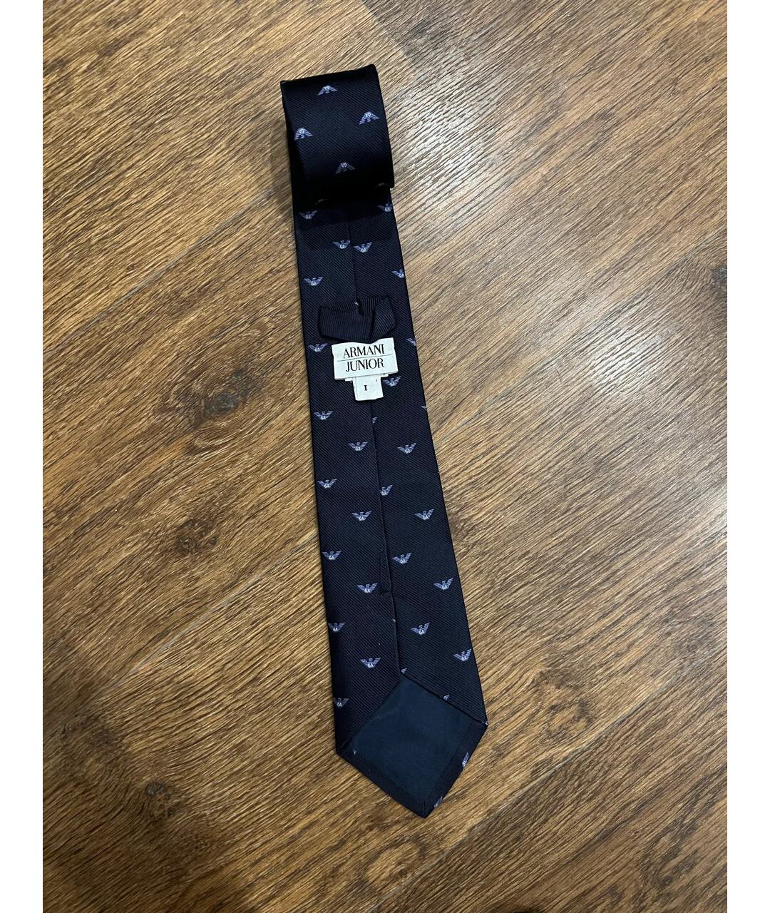ARMANI JUNIOR Темно-синий шелковый галстук, фото 3