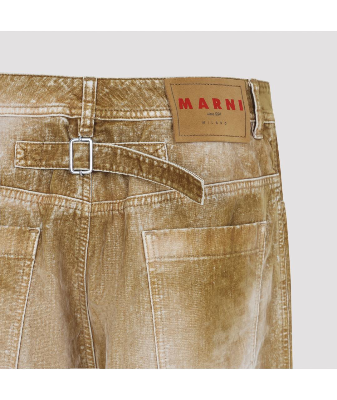 MARNI Бежевые хлопковые прямые джинсы, фото 5