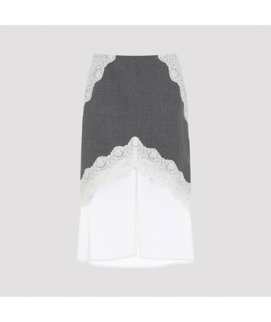 JIL SANDER Мульти шерстяная юбка миди, фото 3