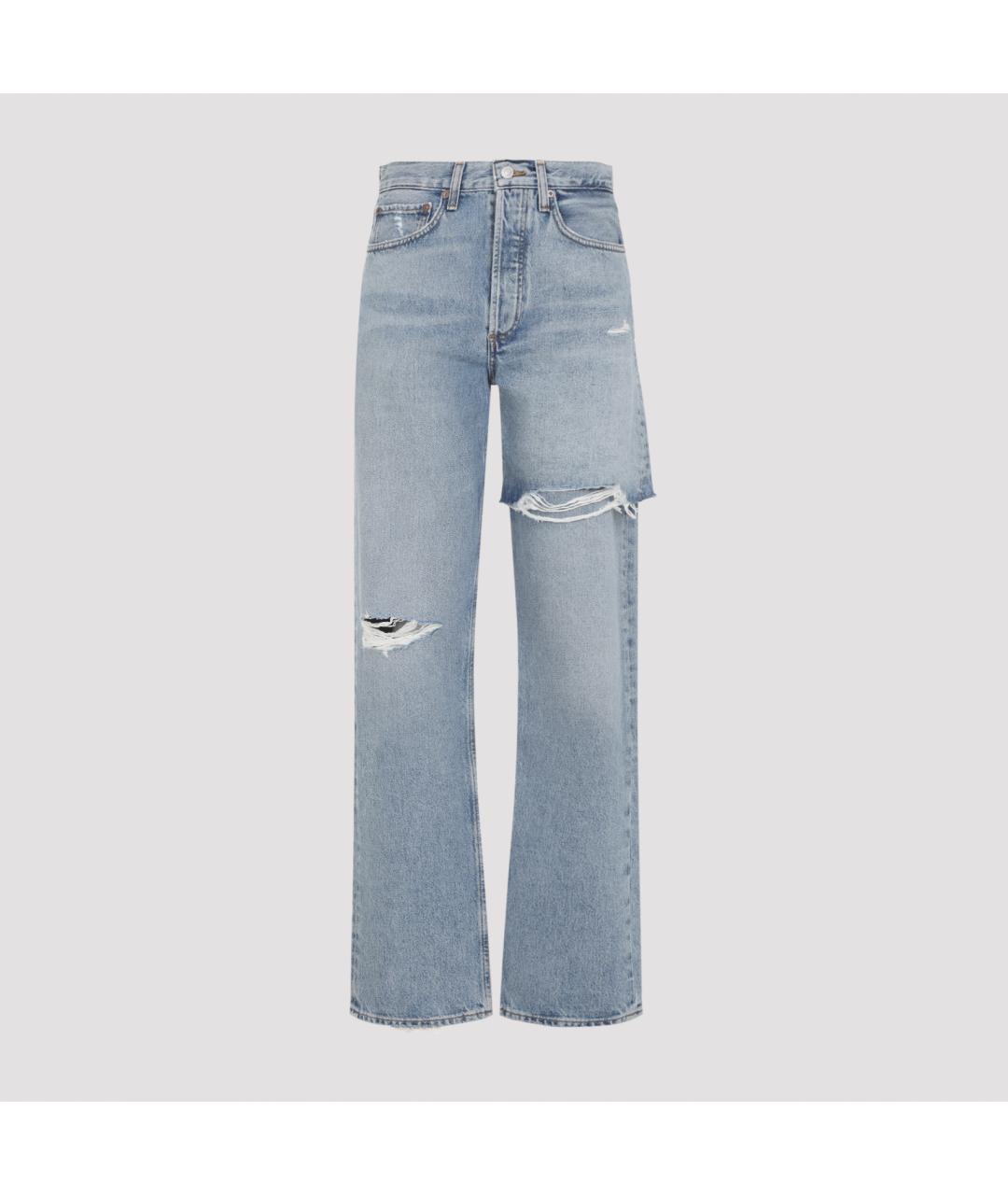 AGOLDE Голубые хлопковые прямые джинсы, фото 2