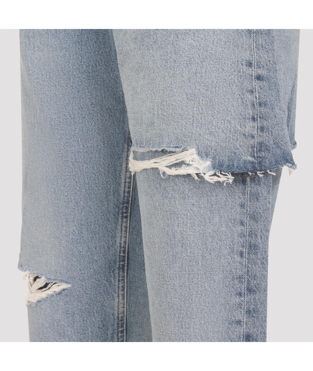 AGOLDE Голубые хлопковые прямые джинсы, фото 5