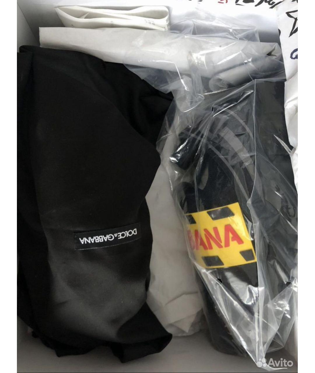 DOLCE&GABBANA Черные текстильные низкие кроссовки / кеды, фото 7