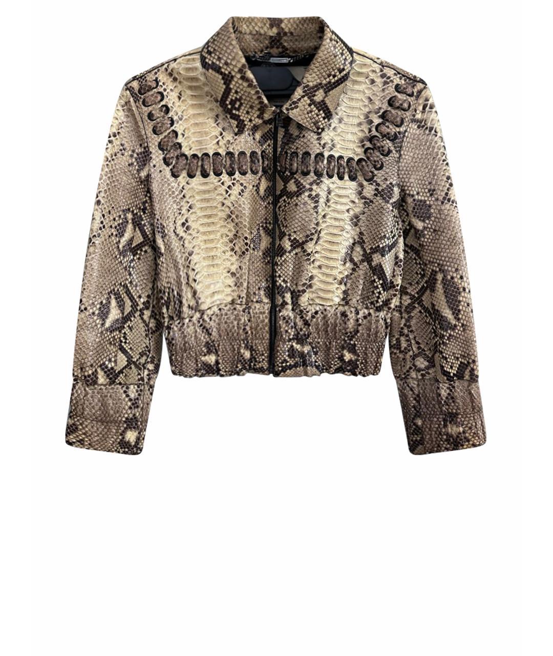 FENDI Бежевый жакет/пиджак из экзотической кожи, фото 1