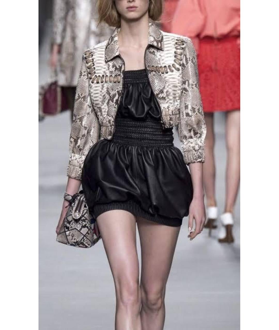 FENDI Бежевый жакет/пиджак из экзотической кожи, фото 8