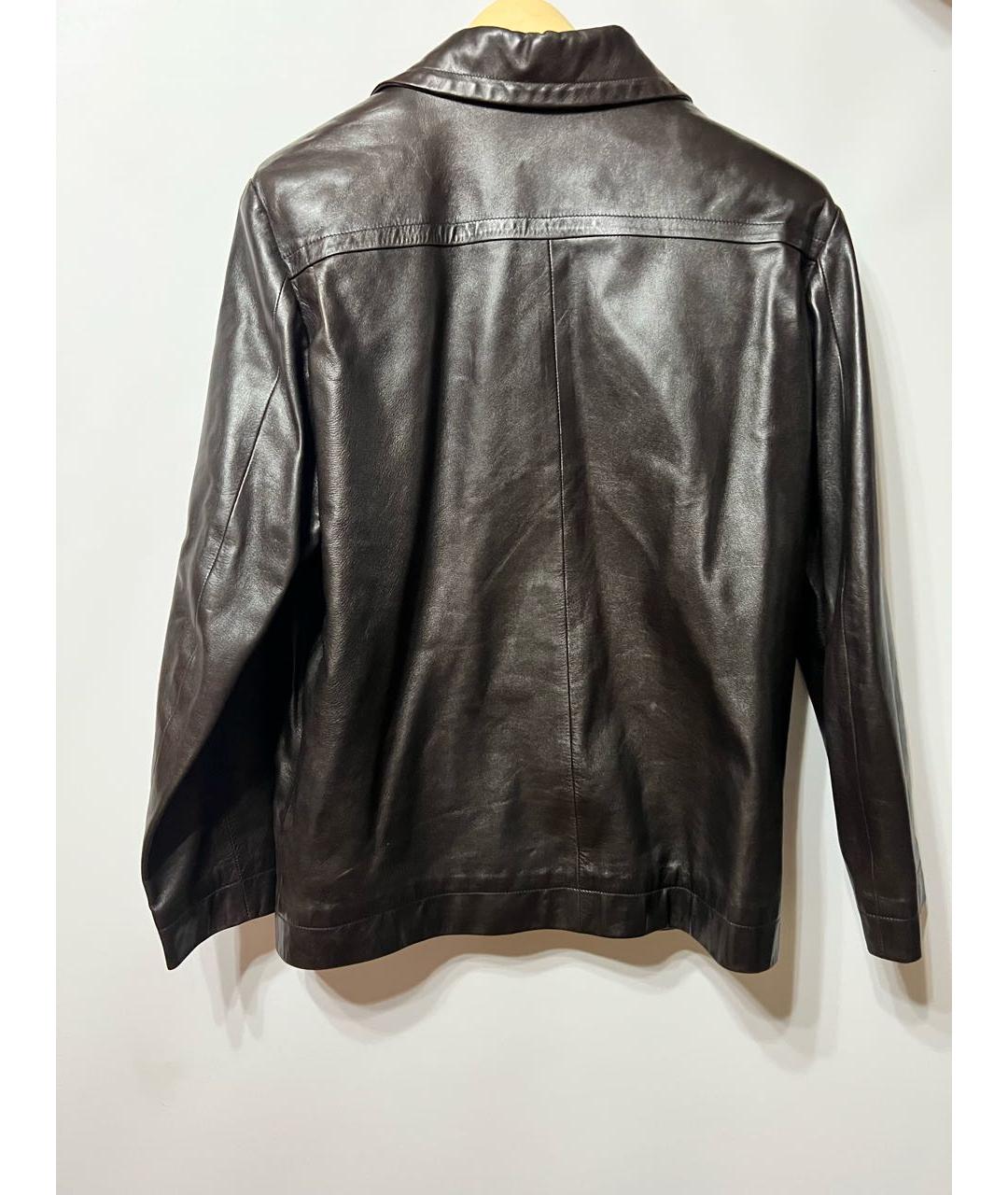 SAINT LAURENT Коричневая кожаная куртка, фото 2
