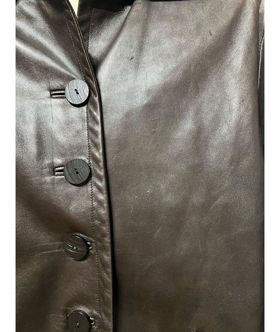 SAINT LAURENT Коричневая кожаная куртка, фото 7