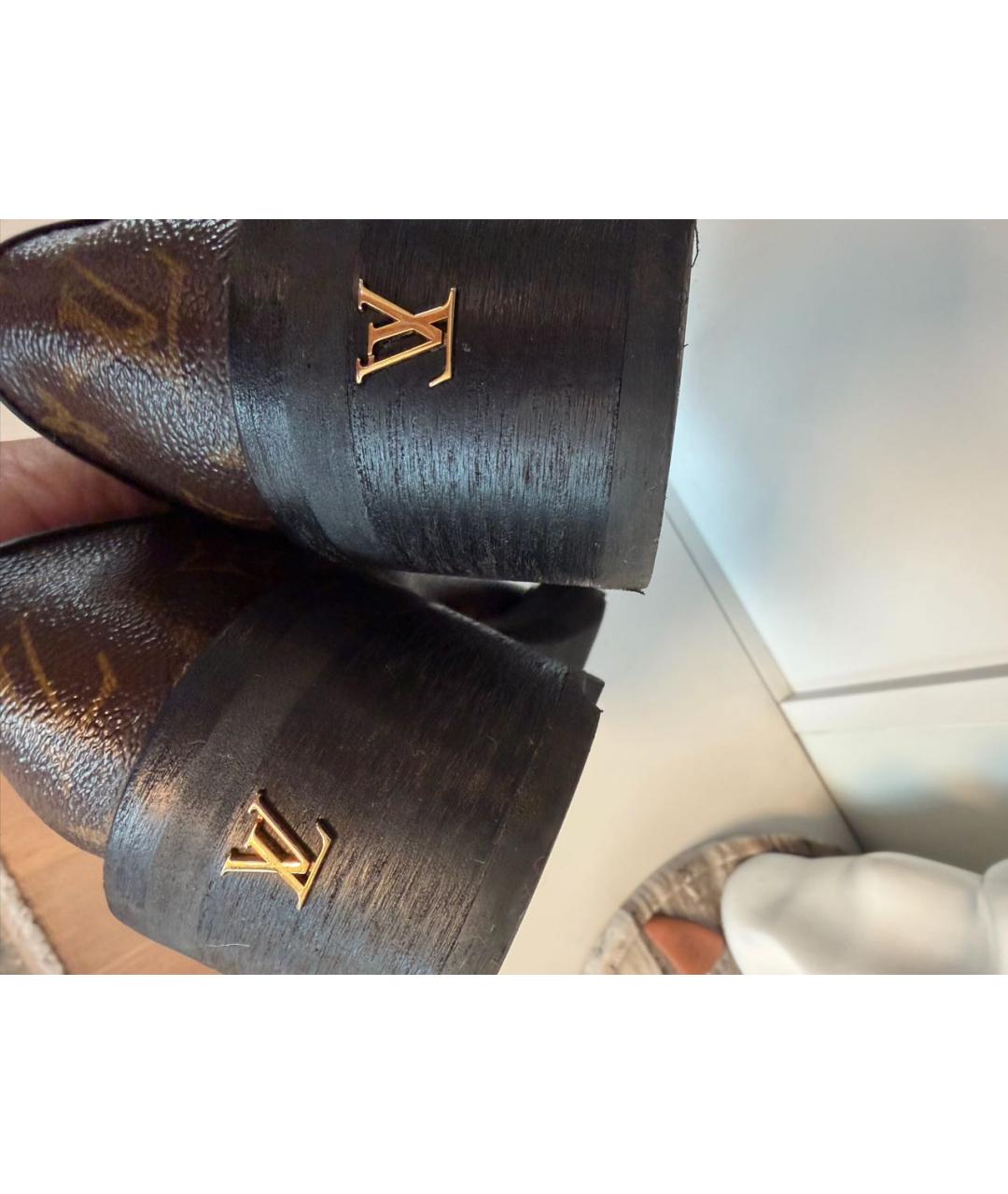 LOUIS VUITTON Коричневые кожаные ботинки, фото 3