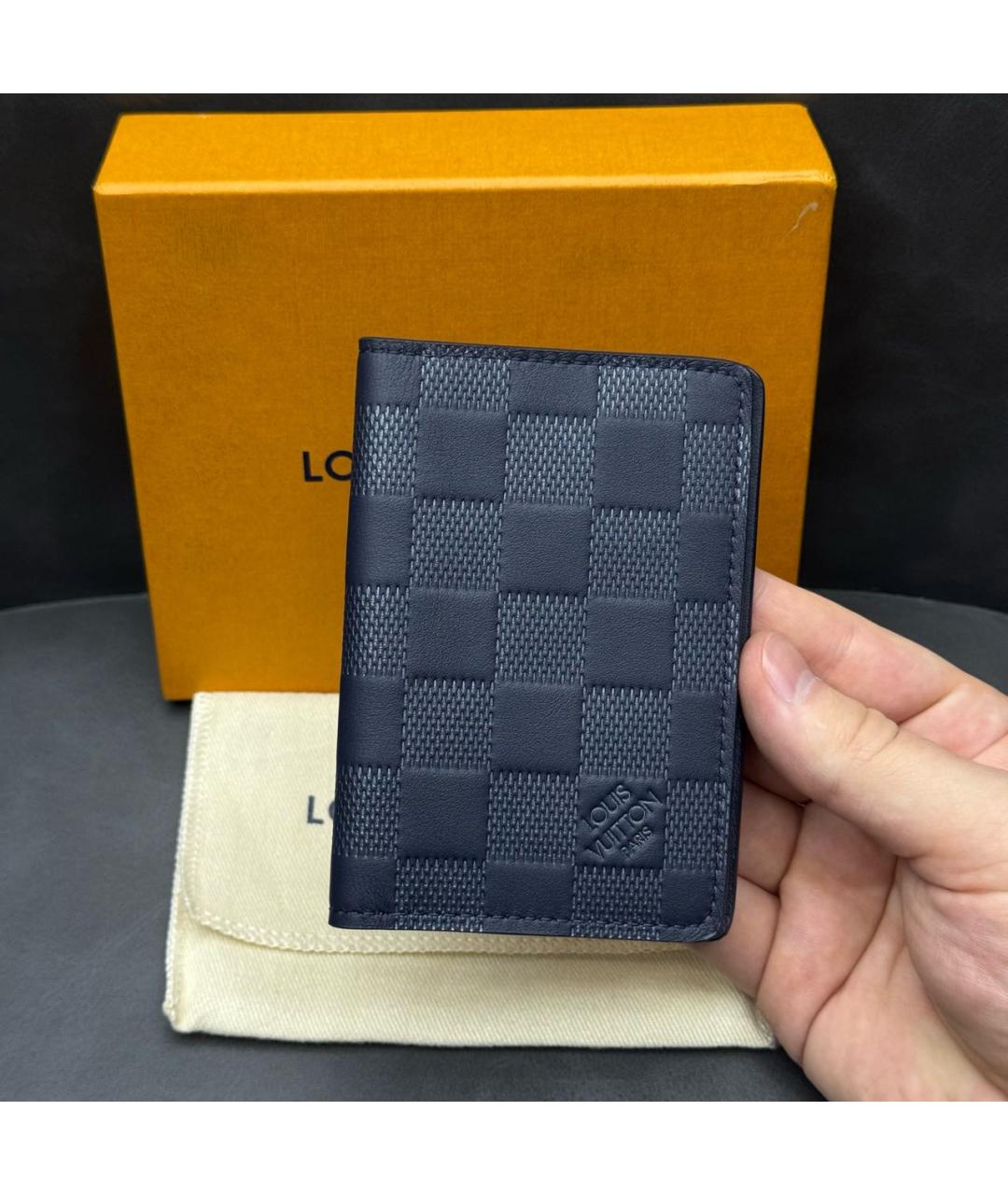 LOUIS VUITTON Черный кожаный кардхолдер, фото 5