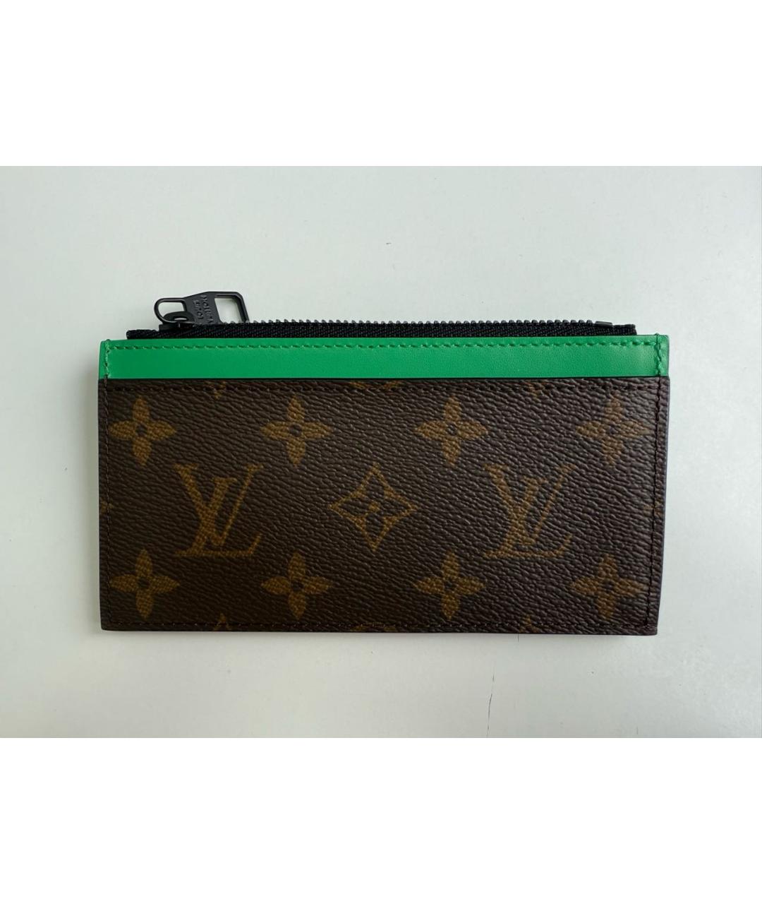 LOUIS VUITTON Коричневый кожаный кардхолдер, фото 2