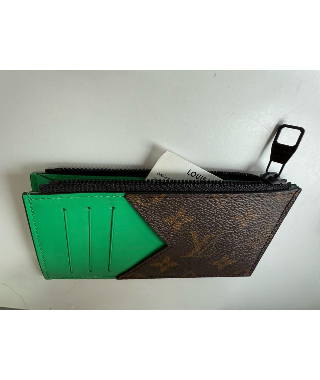 LOUIS VUITTON Коричневый кожаный кардхолдер, фото 3